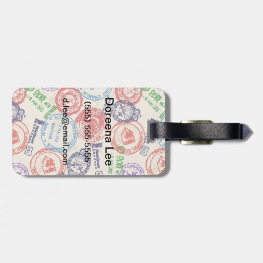 Textur mit echten Briefmarke. Gepäckanhänger (Rückseite horizontal)