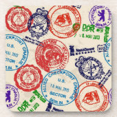 Textur mit echten Briefmarke. Getränkeuntersetzer (Vorderseite)