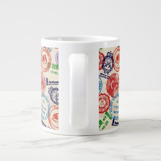 Textur mit echten Briefmarke. Jumbo-Tasse (Rückseite)