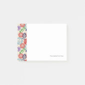 Textur mit echten Briefmarke. Post-it Klebezettel (Vorderseite)