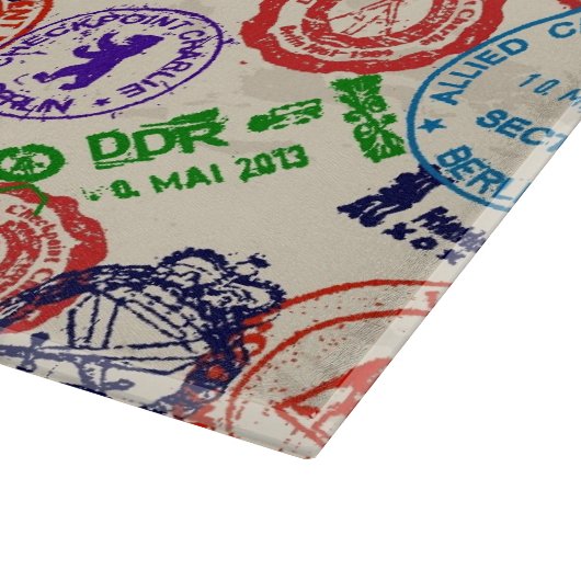 Textur mit echten Briefmarke. Schneidebrett (Ecke)