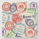 Textur mit echten Briefmarke. Steinuntersetzer (Vorderseite)