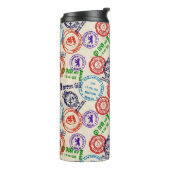 Textur mit echten Briefmarke. Thermosbecher (Nach links gedreht)