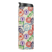 Textur mit echten Briefmarke. Thermosbecher (Nach rechts gedreht)