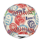 Textur mit echten Briefmarken. Baseball (Rückseite)