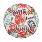 Textur mit echten Briefmarken. Baseball (Vorderseite)