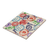 Textur mit echten Briefmarken. Fliese (Seite)