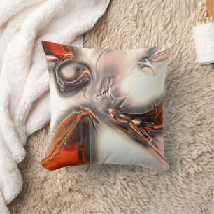 Textur mit intensiver Orange und Perlen oder Metal Kissen