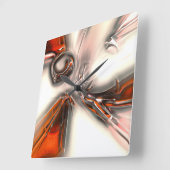 Textur mit intensiver Orange und Perlen oder Metal Quadratische Wanduhr (Winkel)