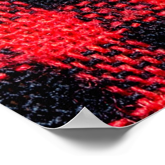 Textur mit Rastermuster, roten Quadraten und Poster (Ecke)