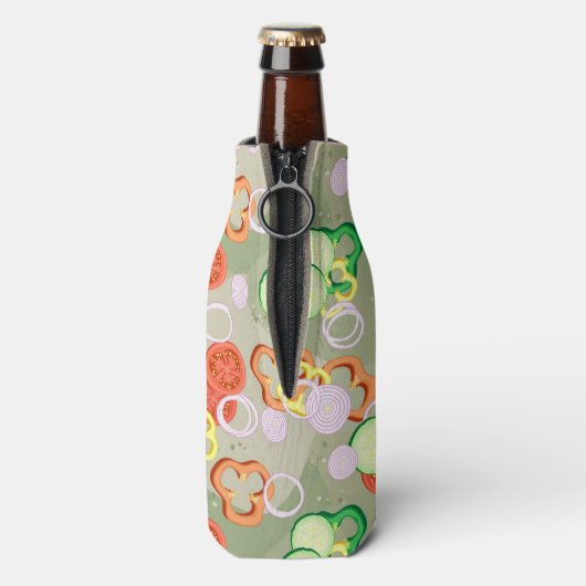 Textur mit Scheiben aus Gemüse Flaschenkühler (Flasche Rückseite)