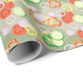 Textur mit Scheiben aus Gemüse Geschenkpapier (Rolleneckpunkt)