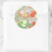 Textur mit Scheiben aus Gemüse Runder Aufkleber (Tasche)