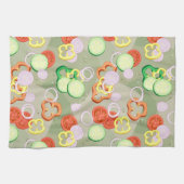 Textur mit Scheiben von Gemüse Geschirrtuch (Horizontal)