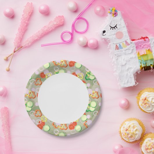 Textur mit Scheiben von Gemüse Pappteller (Party)