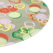 Textur mit Scheiben von Gemüse Schneidebrett (Ecke)