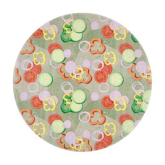 Textur mit Scheiben von Gemüse Schneidebrett (Vorderseite)