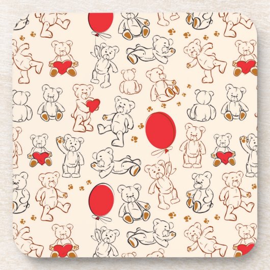 Textur Mit Teddybären Getränkeuntersetzer (Vorderseite)