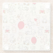 Textur mit Teddybären Glasuntersetzer (Rückseite)
