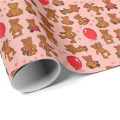 Textur mit Teddybären, Herz Geschenkpapier (Rolleneckpunkt)