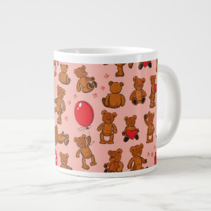 Textur mit Teddybären, Herz Jumbo-Tasse