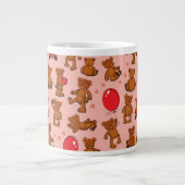 Textur mit Teddybären, Herz Jumbo-Tasse (Vorderseite)
