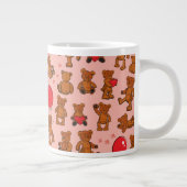 Textur mit Teddybären, Herz Jumbo-Tasse (Rechts)