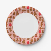 Textur mit Teddybären, Herz Pappteller (Vorderseite)