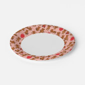 Textur mit Teddybären, Herz Pappteller (Schrägansicht)