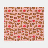 Textur mit Teddybären, Herzen Fleecedecke (Vorderseite (Horizontal))