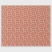 Textur mit Teddybären, Herzen Geschenkpapier (Flach)