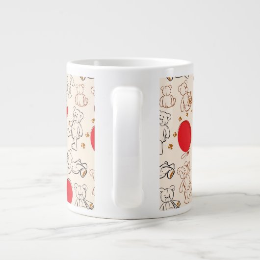 Textur mit Teddybären Jumbo-Tasse (Rückseite)
