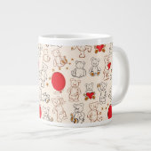 Textur mit Teddybären Jumbo-Tasse (Vorderseite Rechts)