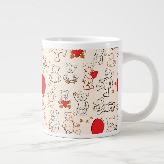 Textur mit Teddybären Jumbo-Tasse (Rechts)