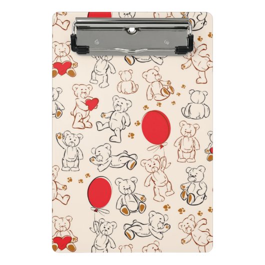 Textur mit Teddybären Mini Klemmbrett (Vorderseite)