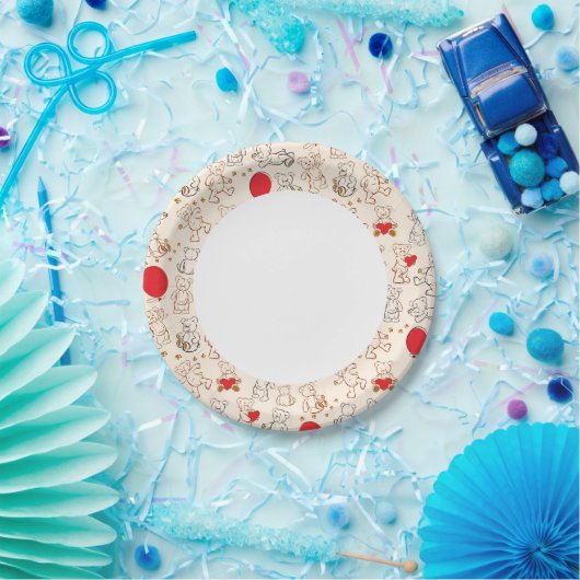 Textur mit Teddybären Pappteller (Party)