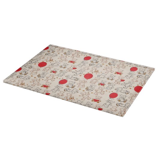 Textur mit Teddybären Schneidebrett (Ecke)