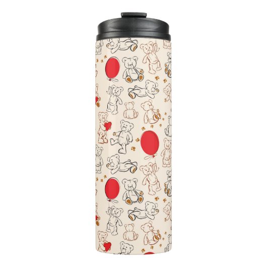 Textur mit Teddybären Thermosbecher (Vorderseite)