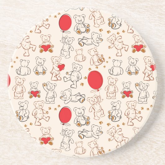 Textur mit Teddybären Untersetzer (Vorne)