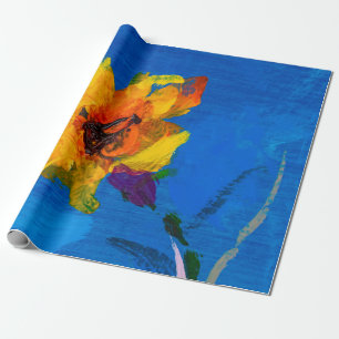 Textur-Ölgemälde Blumen, Gemalt Wildblumen Geschenkpapier
