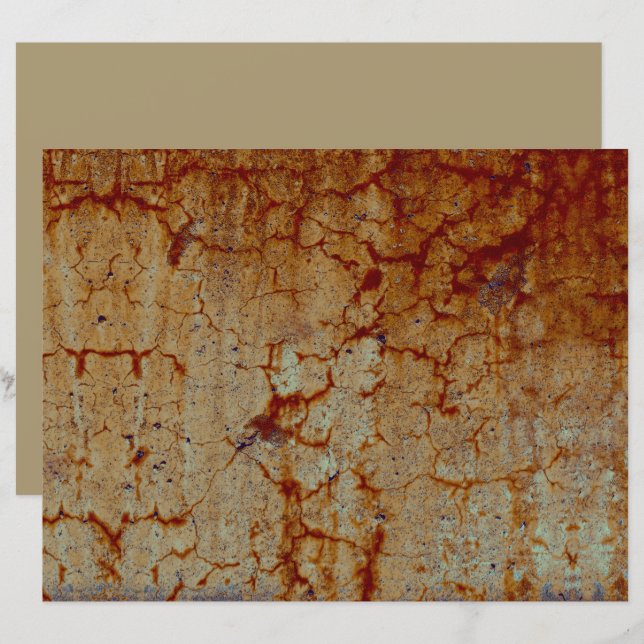 Textur Orangen Rost Vintag rustikale Decoupage (Vorne/Hinten)