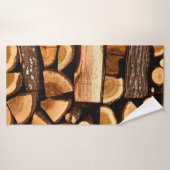 Textur. Pile aus gehacktem Brennholz, Winter Badehandtuch (Badehandtuch)