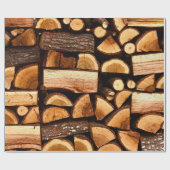 Textur. Pile aus gehacktem Brennholz, Winter Geschenkpapier (Flach)