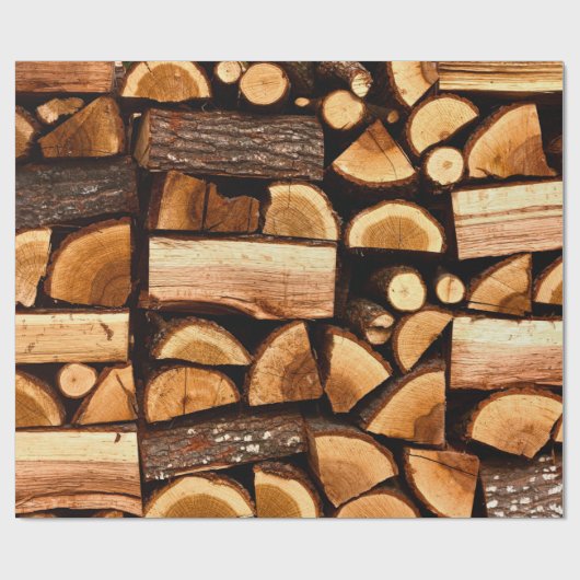 Textur. Pile aus gehacktem Brennholz, Winter Geschenkpapier (Flach)