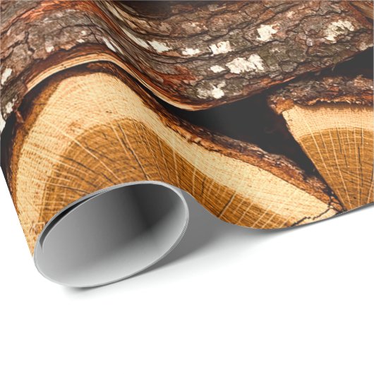 Textur. Pile aus gehacktem Brennholz, Winter Geschenkpapier (Rolleneckpunkt)