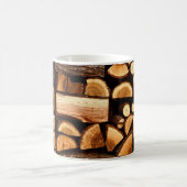 Textur. Pile aus gehacktem Brennholz, Winter Kaffeetasse (Mittel)