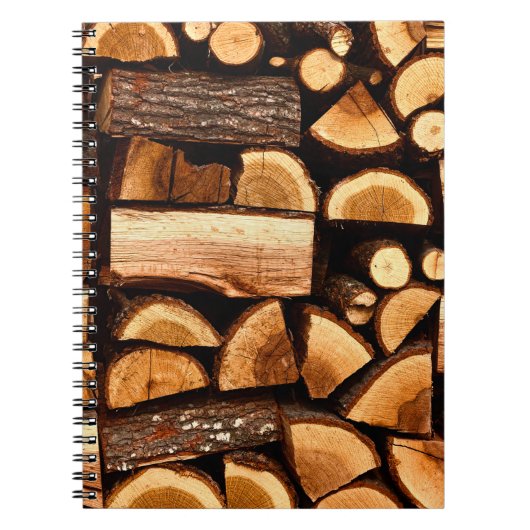 Textur. Pile aus gehacktem Brennholz, Winter Notizblock (Vorderseite)