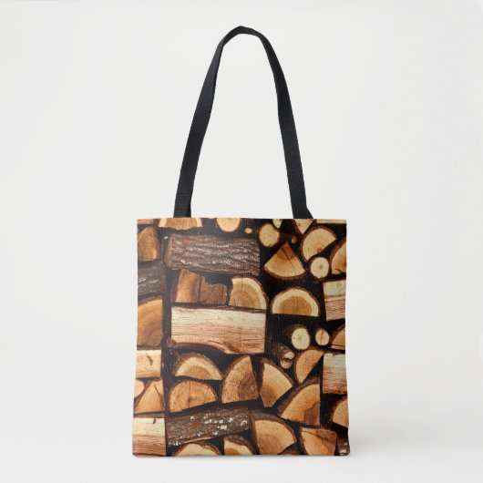 Textur. Pile aus gehacktem Brennholz, Winter Tasche (Vorderseite)