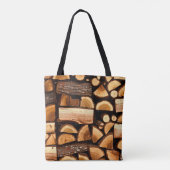 Textur. Pile aus gehacktem Brennholz, Winter Tasche (Rückseite)