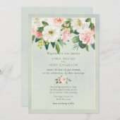 Textur Rosa Rosen Blumenzehen Einladung (Vorne/Hinten)